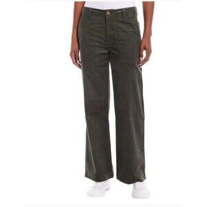 Weatherproof Vintage Women's Pants Corduroy Wide-Leg Stretch Pockets/Olive/Sz 16